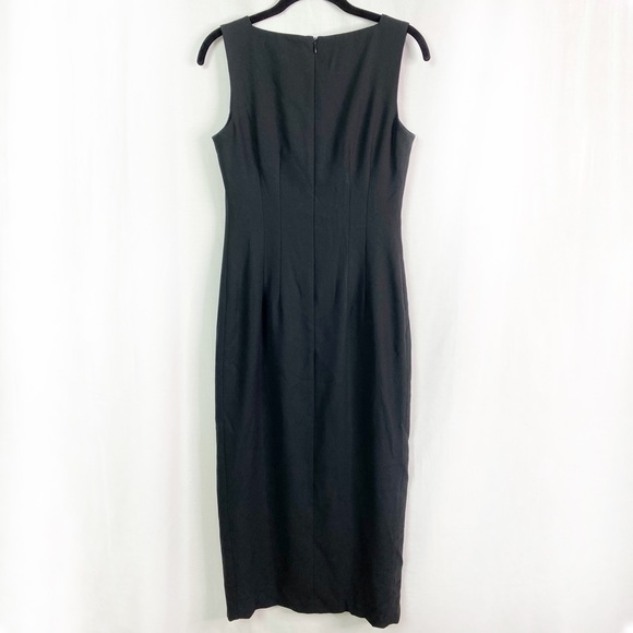 AnnTaylor Vintage Black Double Button Sheath Dress 4 - Picture 3 of 11